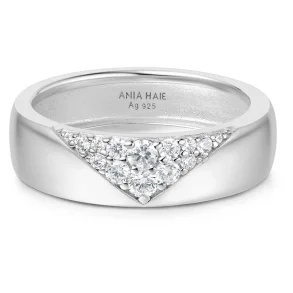ANIA HAIE SILVER PAVE CZ BOLD STATEMENT RING R062-02H