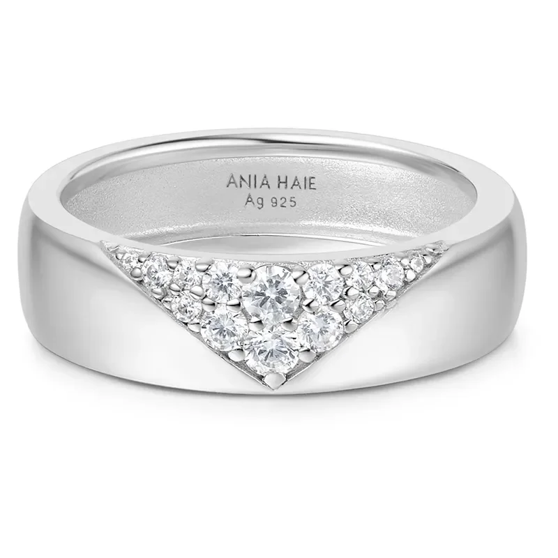 ANIA HAIE SILVER PAVE CZ BOLD STATEMENT RING R062-02H