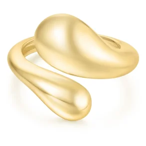 ANIA HAIE ADJUSTABLE GOLD SCULPTURAL CROSSOVER RING R062-03G