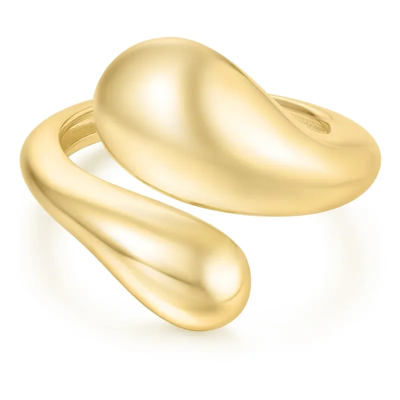 ANIA HAIE ADJUSTABLE GOLD SCULPTURAL CROSSOVER RING R062-03G