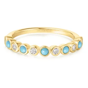 ANIA HAIE GOLD BEZEL LAB CREATED TURQUOISE RING R063-01G