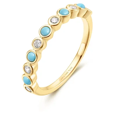 ANIA HAIE GOLD BEZEL LAB CREATED TURQUOISE RING R063-01G
