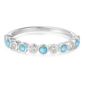 ANIA HAIE SILVER BEZEL LAB CREATED TURQUOISE RING R063-01H