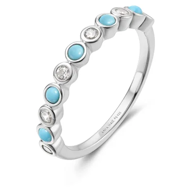 ANIA HAIE SILVER BEZEL LAB CREATED TURQUOISE RING R063-01H