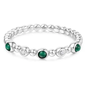 ANIA HAIE SILVER BEZEL MALACHITE BEADED RING R064-05H