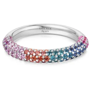 ANIA HAIE SILVER RAINBOW PAVE RING R064-06H
