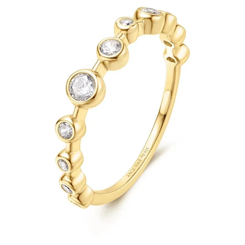 ANIA HAIE GOLD BEZEL CZ ZIG-ZAG RING R065-01G-58