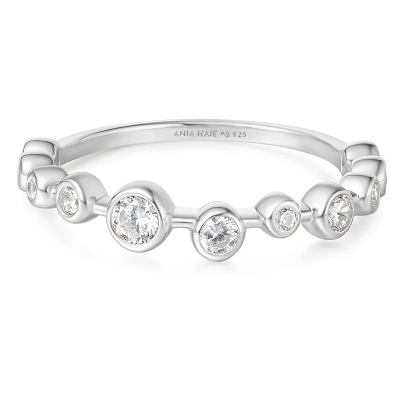 ANIA HAIE SILVER BEZEL CZ ZIG-ZAG RING R065-01H-58