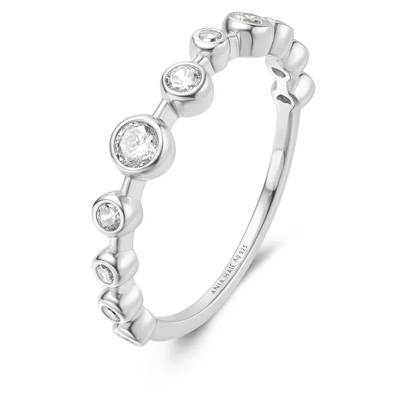 ANIA HAIE SILVER BEZEL CZ ZIG-ZAG RING R065-01H-58