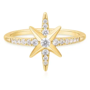 ANIA HAIE GOLD EIGHT-POINTED STAR SIGNET RING R065-02G-58