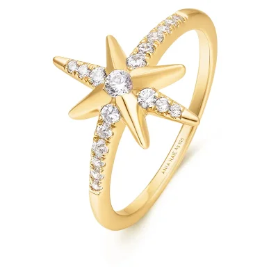ANIA HAIE GOLD EIGHT-POINTED STAR SIGNET RING R065-02G-58