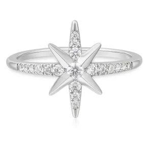 ANIA HAIE SILVER EIGHT-POINTED STAR SIGNET RING R065-02H-58