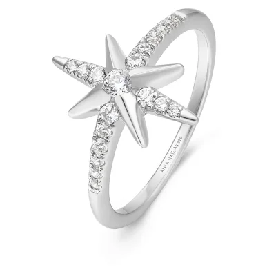 ANIA HAIE SILVER EIGHT-POINTED STAR SIGNET RING R065-02H-58