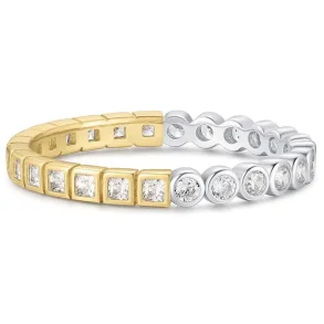 ANIA HAIE TWO-TONE SQUARE AND CIRCLE BEZEL RING R066-01T