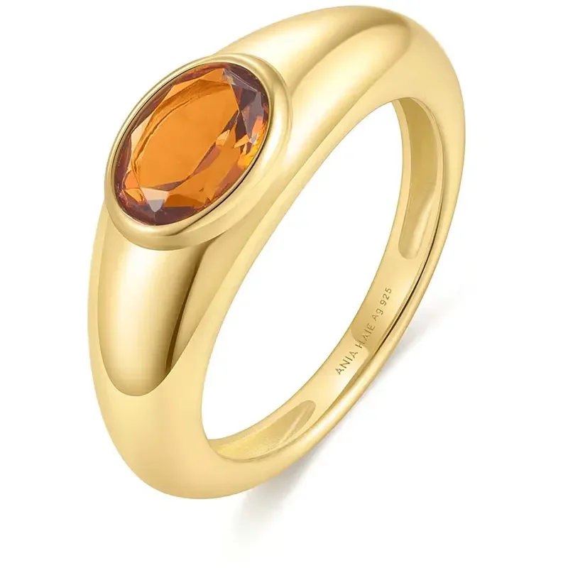 ANIA HAIE GOLD SCULPTURAL GEMSTONE MAILLARD RING R066-02G