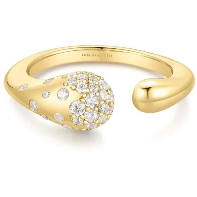 ANIA HAIE GOLD SPARKLING SCULPTURAL ADJUSTABLE RING R066-04G