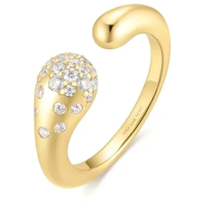 ANIA HAIE GOLD SPARKLING SCULPTURAL ADJUSTABLE RING R066-04G