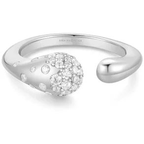 ANIA HAIE SILVER SPARKLING SCULPTURAL ADJUSTABLE RING R066-04H