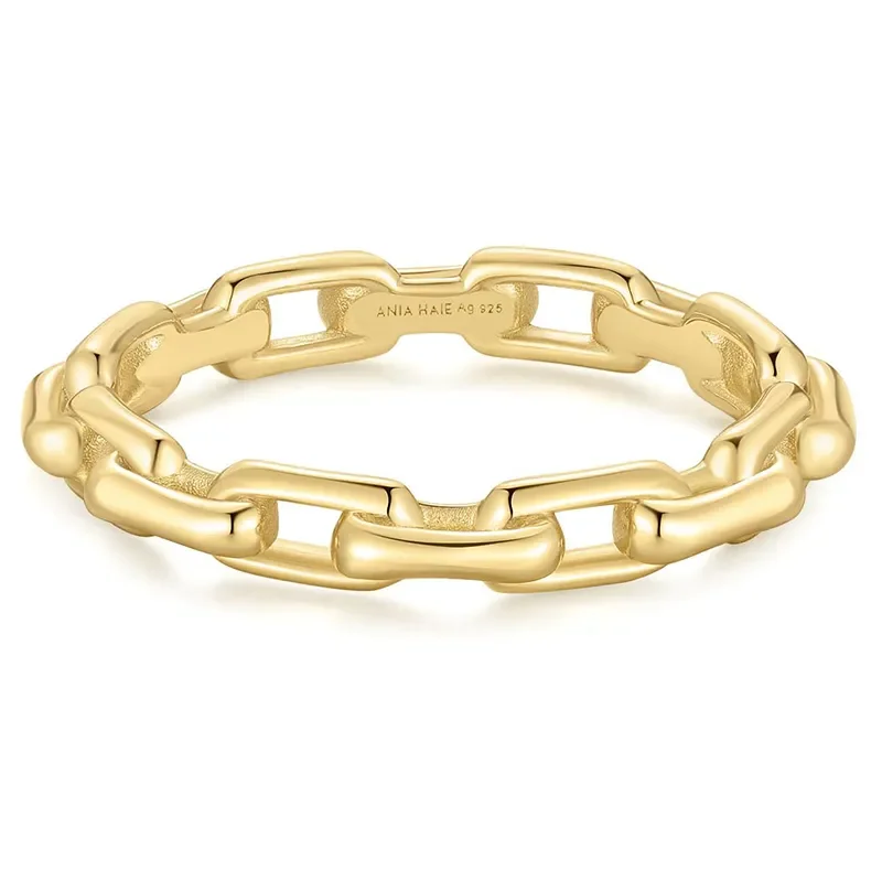 ANIA HAIE GOLD PAPER CLIP LINK RING R067-01G