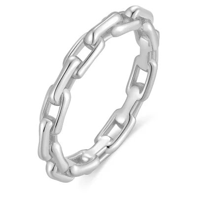 ANIA HAIE SILVER PAPER CLIP LINK RING R067-01H