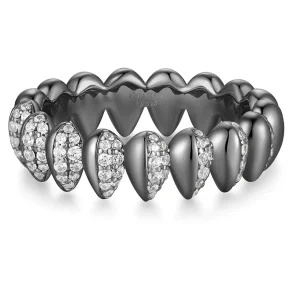 ANIA HAIE BLACK SPARKLING PUFFY RING R067-02B