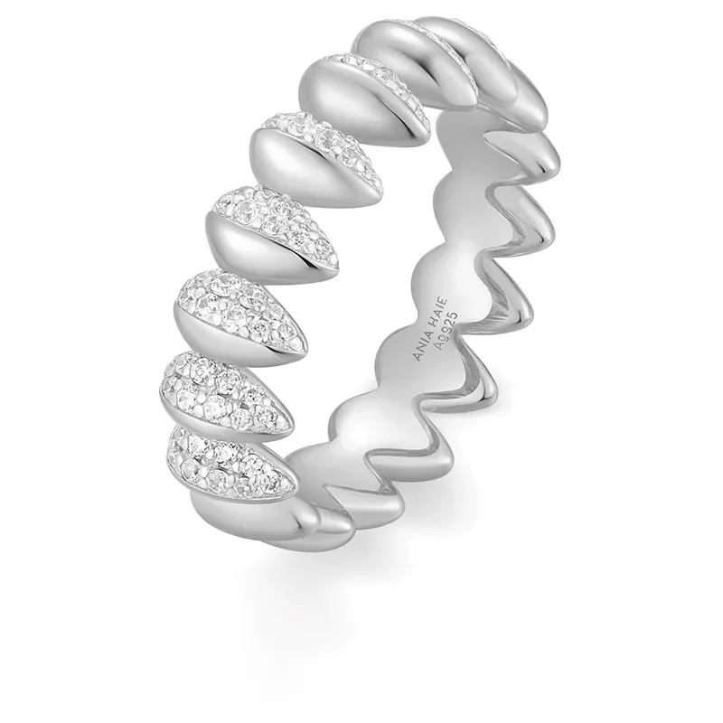 ANIA HAIE SILVER SPARKLING PUFFY RING R067-02H