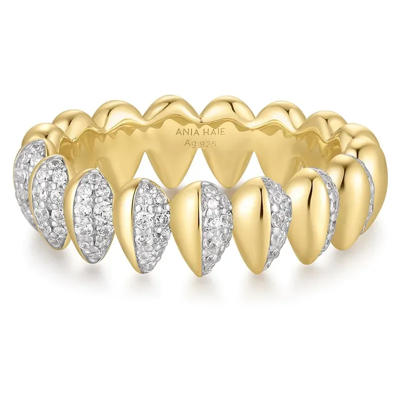 ANIA HAIE TWO-TONE SPARKLING PUFFY RING R067-02T