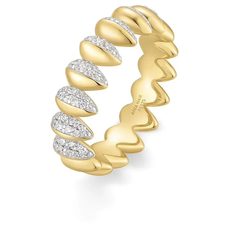 ANIA HAIE TWO-TONE SPARKLING PUFFY RING R067-02T