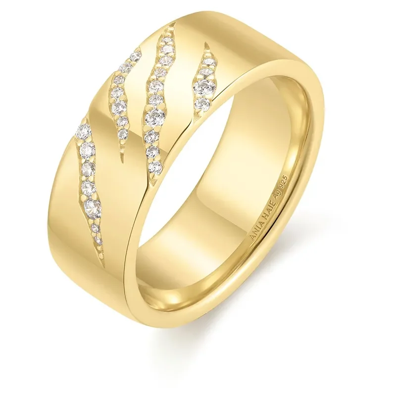 ANIA HAIE GOLD TIGER STRIPE BAND R067-03G