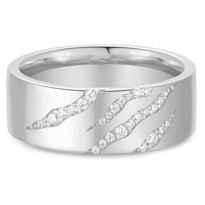 ANIA HAIE SILVER TIGER STRIPE BAND R067-03H