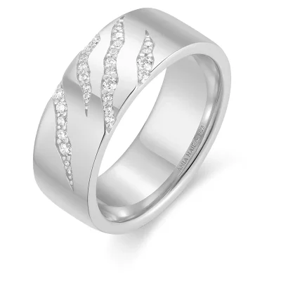 ANIA HAIE SILVER TIGER STRIPE BAND R067-03H