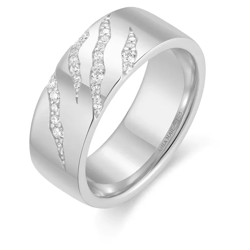 ANIA HAIE SILVER TIGER STRIPE BAND R067-03H