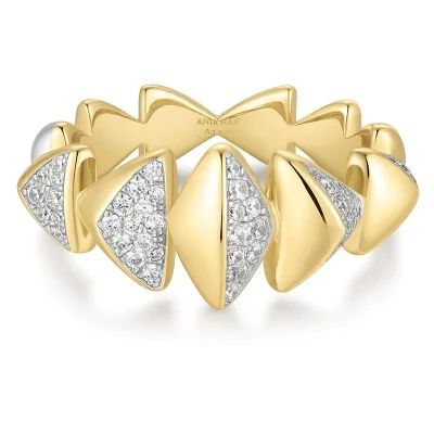 ANIA HAIE TWO-TONE SPARKLING BOLD PUFFY RING R067-04T