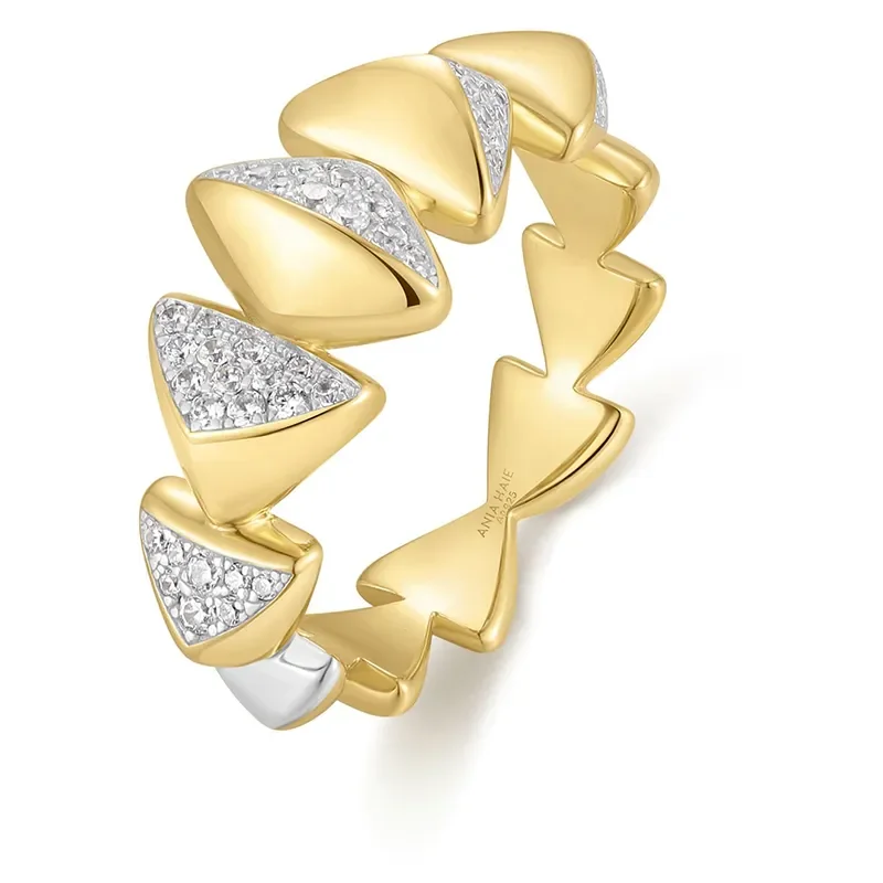 ANIA HAIE TWO-TONE SPARKLING BOLD PUFFY RING R067-04T