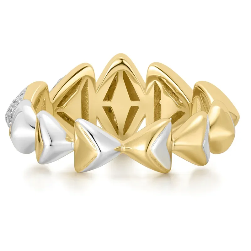 ANIA HAIE TWO-TONE SPARKLING BOLD PUFFY RING R067-04T