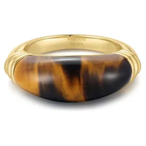 ANIA HAIE GOLD TIGER EYE STATEMENT RING R068-01G
