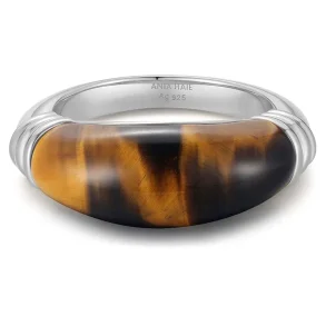 ANIA HAIE SILVER TIGER EYE STATEMENT RING R068-01H