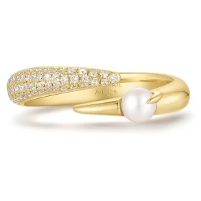 ANIA HAIE GOLD SPARKLE PEARL ADJUSTABLE RING R069-01G