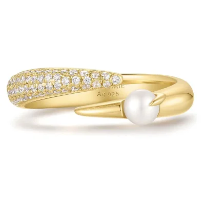 ANIA HAIE GOLD SPARKLE PEARL ADJUSTABLE RING R069-01G
