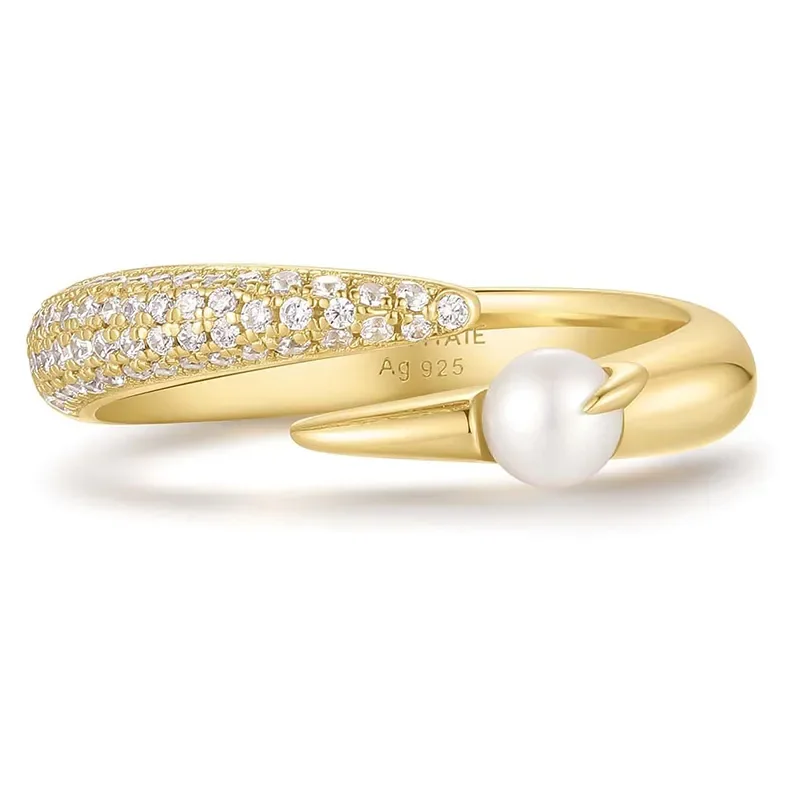ANIA HAIE GOLD SPARKLE PEARL ADJUSTABLE RING R069-01G
