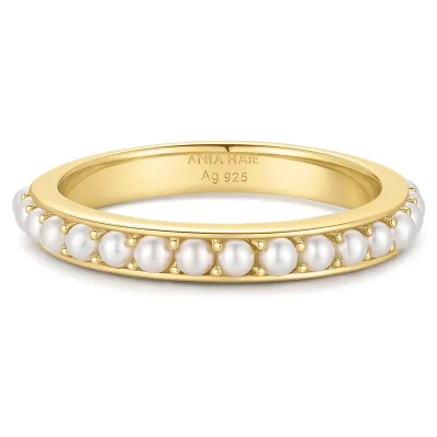 ANIA HAIE GOLD SHELL PEARL BEADED RING R069-03G
