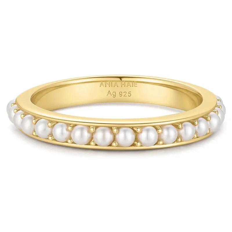 ANIA HAIE GOLD SHELL PEARL BEADED RING R069-03G