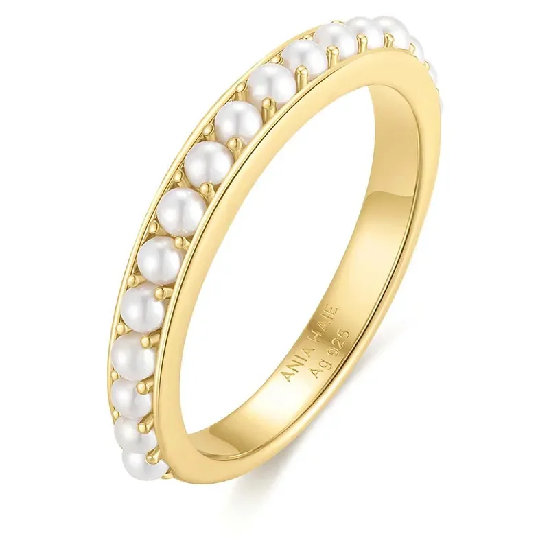 ANIA HAIE GOLD SHELL PEARL BEADED RING R069-03G