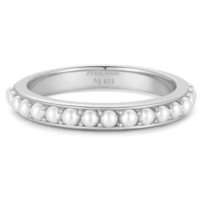ANIA HAIE SILVER SHELL PEARL BEADED RING R069-03H