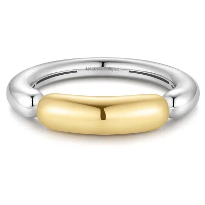 ANIA HAIE TWO-TONE SEGMENTED PUFFY RING R069-04T