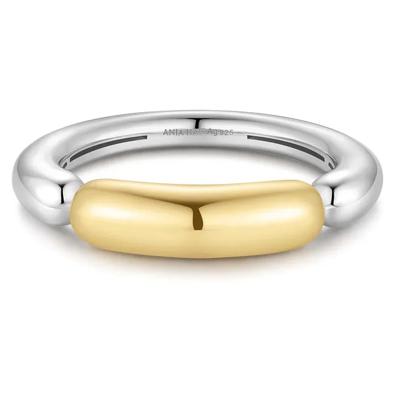 ANIA HAIE TWO-TONE SEGMENTED PUFFY RING R069-04T