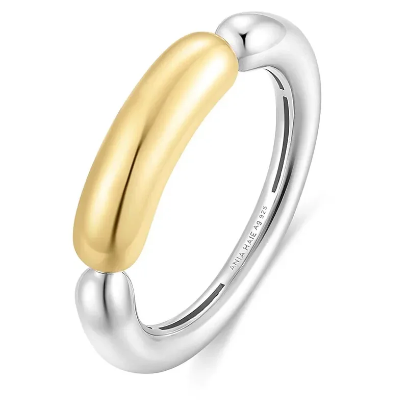 ANIA HAIE TWO-TONE SEGMENTED PUFFY RING R069-04T