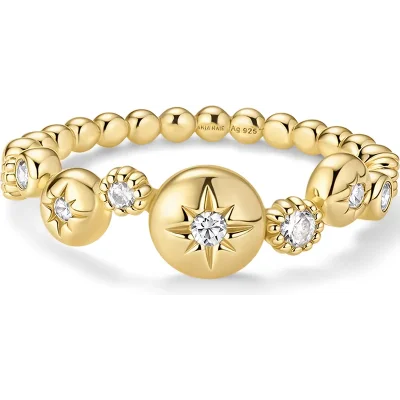 ANIA HAIE GOLD STARBURST ZIG-ZAG BEADED RING R074-02G