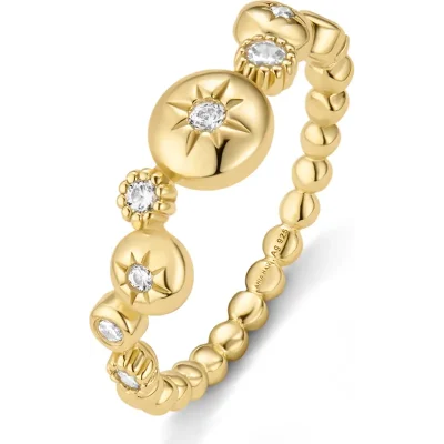 ANIA HAIE GOLD STARBURST ZIG-ZAG BEADED RING R074-02G