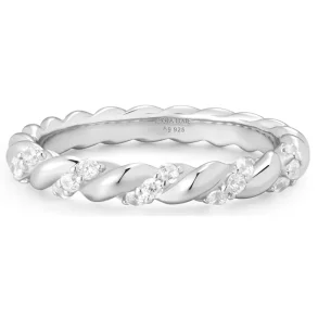 ANIA HAIE SILVER SPARKLE TWISTED RING R075-01H
